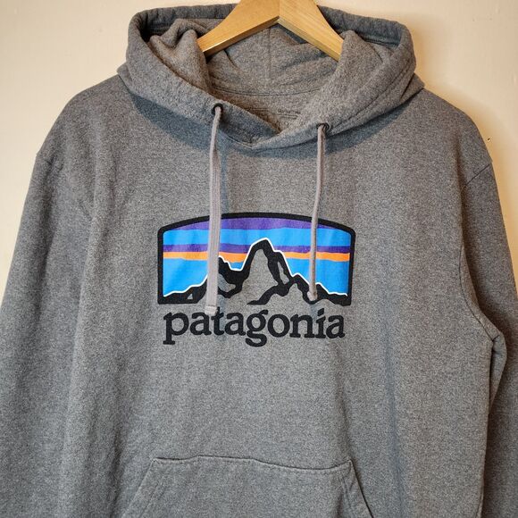 Patagonia Hoodie Sweatshirt Mens Large Gray P6 Logo Uprisal Pullover Gorpcore - Picture 2 of 13